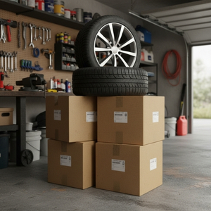 Reifen zu versenden in Garage